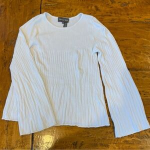 Michael Stars Cream Ribbed Long Sleeve Top